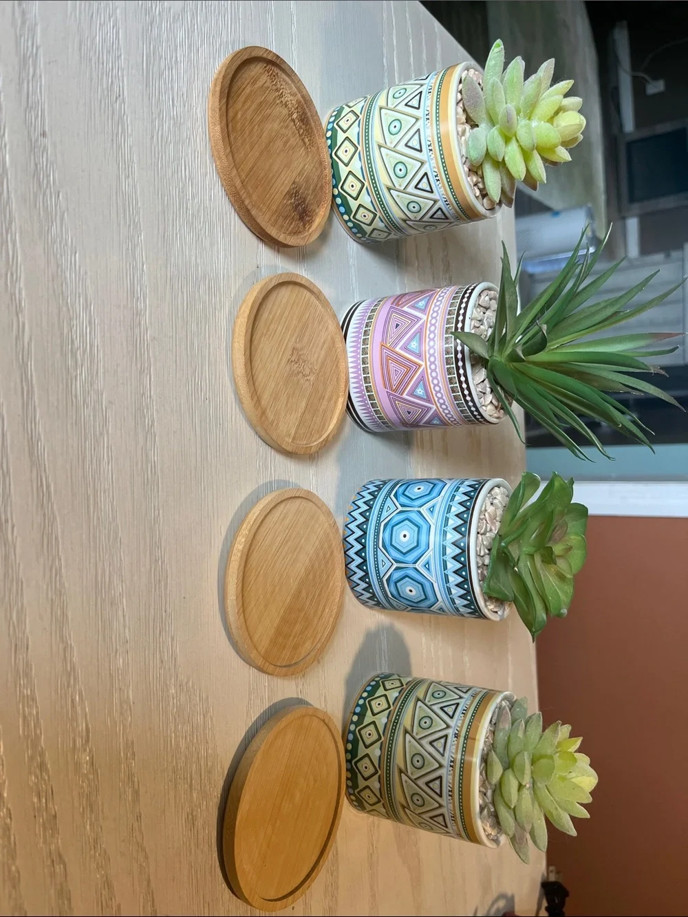 Decorative Geometric Pattern Succulent Planter's- Multicolor